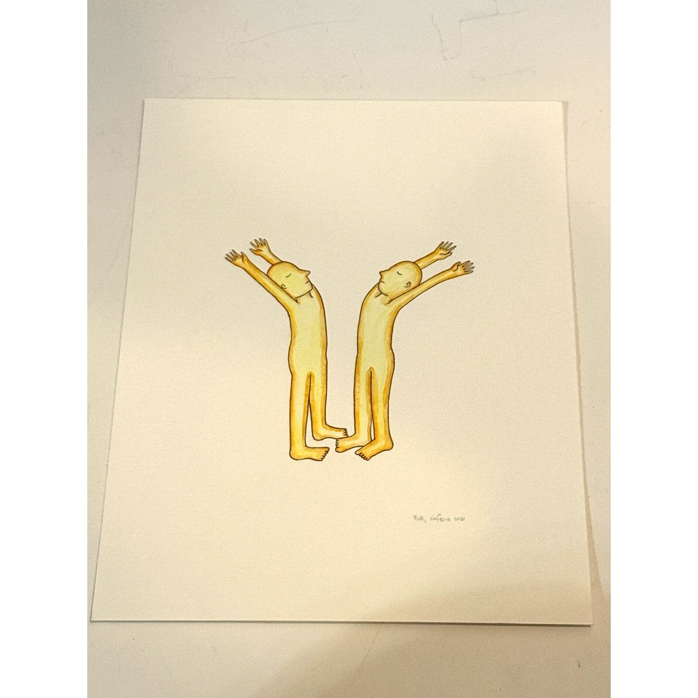 Original Watercolor "Energy"‎ 9x12 Hand-Painted Contemporary Yoga Painting OOAK
